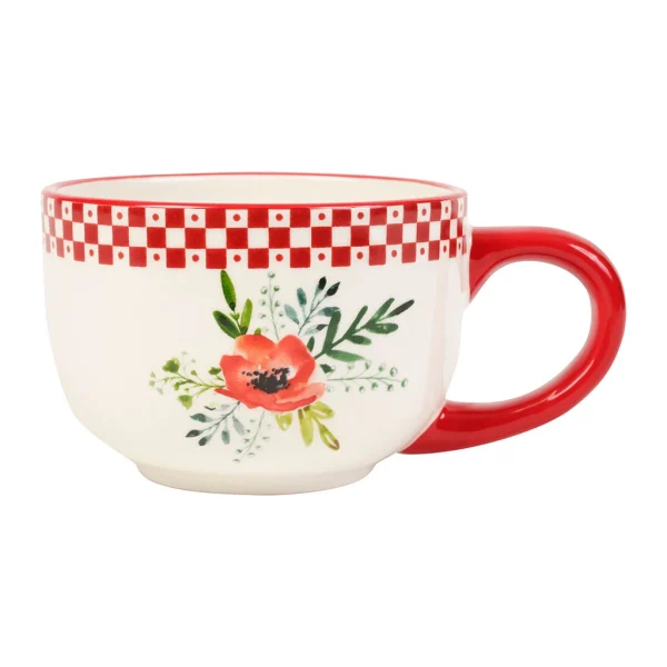 magasins pas chers Comptoir De Famille Tasse En Domilite Rouge – Blandine 1