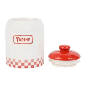 Comptoir De Famille Pot Farine Gaston Rouge, Blanc En Dolomite REMISE 7