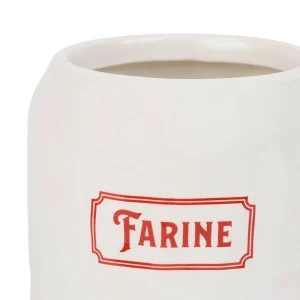 Comptoir De Famille Pot Farine Gaston Rouge, Blanc En Dolomite REMISE 9