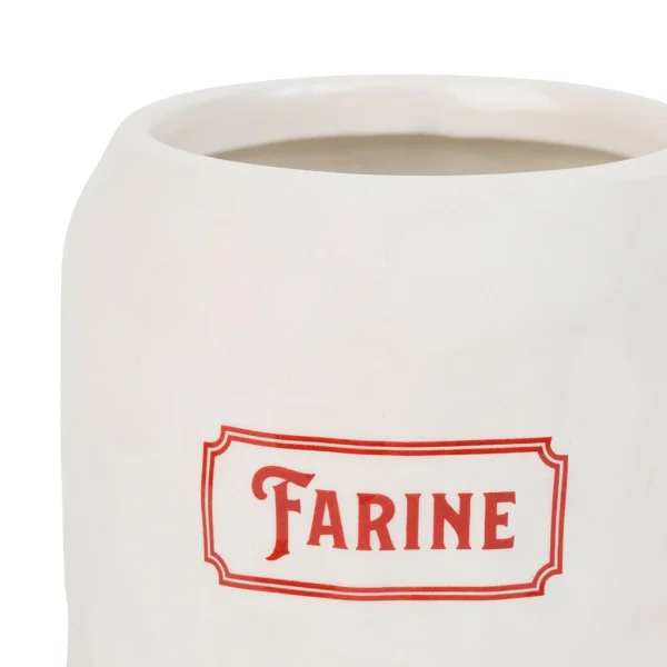 Comptoir De Famille Pot Farine Gaston Rouge, Blanc En Dolomite REMISE 4