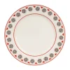 soldes pas cher Comptoir De Famille Assiette Plate En Faïence Gris Et Rouge D27cm – Rosette 13