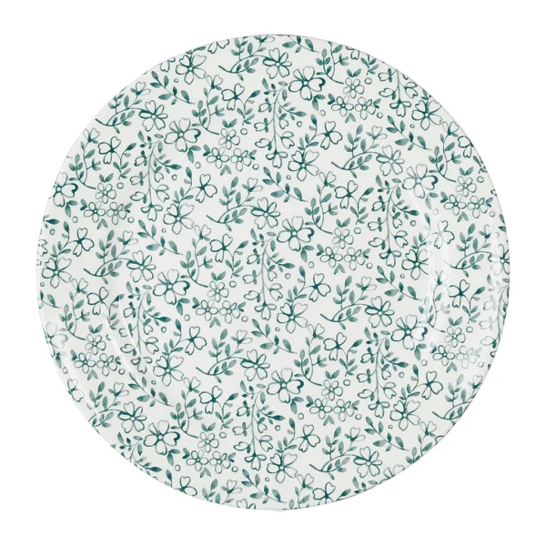 Comptoir De Famille Assiette Plate En Faïence Vert D26cm – P’tites Fleurs Livraison rapide 1