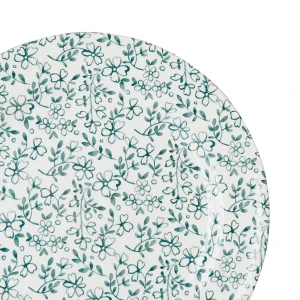 Comptoir De Famille Assiette Plate En Faïence Vert D26cm – P’tites Fleurs Livraison rapide 8