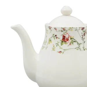 magasin pas cher Comptoir De Famille Cafetiere En Faïence Blanc Et Multicolore – Fleurs Champs 13