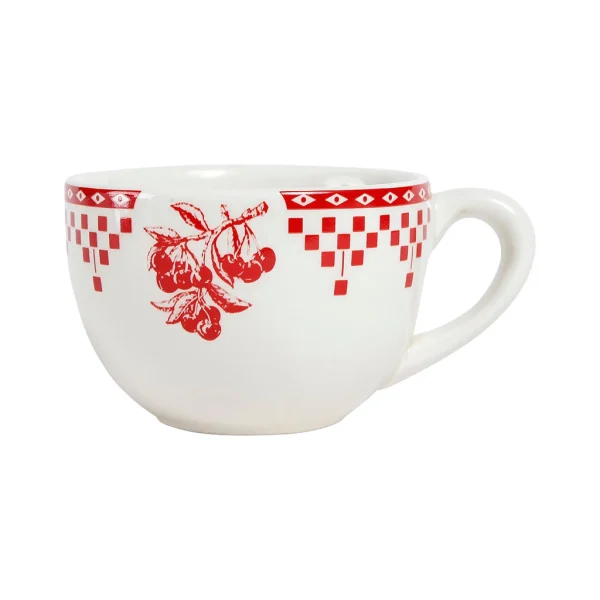 mode Comptoir De Famille Tasse à Thé Et Sous-tasse En Faïence Damier Rouge – Campagne 4