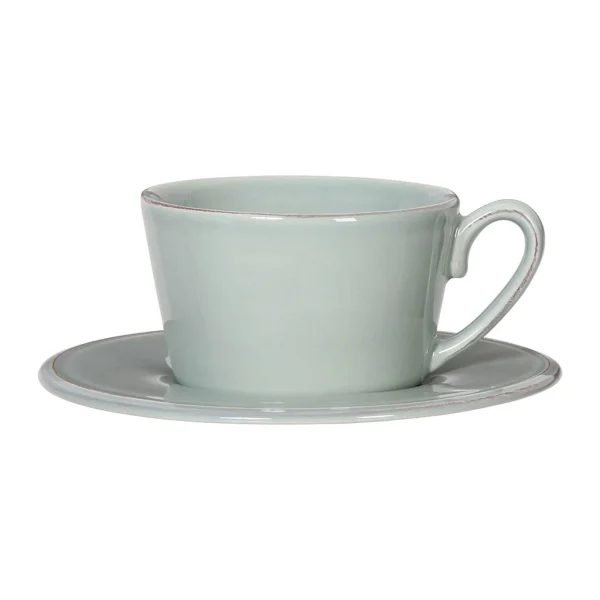 soldes en ligne Côté Table Tasse Et Sous-tasse En Faïence Vert D’eau – Constance 1