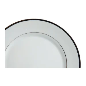 acheter en ligne Côté Table Assiette Plate En Porcelaine Blanc Et Platine D27cm -ginger 9