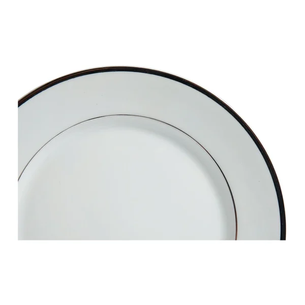 acheter en ligne Côté Table Assiette Plate En Porcelaine Blanc Et Platine D27cm -ginger 4