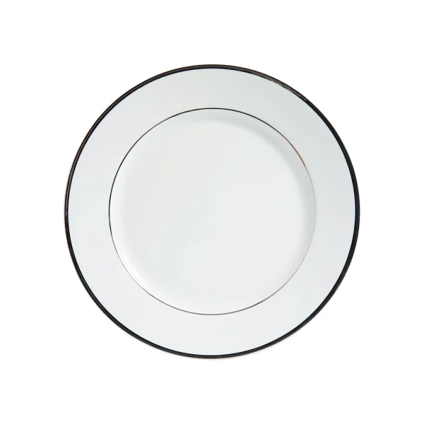 magasins pas chers Côté Table Assiette à Dessert En Porcelaine Blanc Et Platine D20cm – Ginger 1