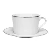 Côté Table Tasse Et Sous-tasse En Porcelaine Blanc Et Platine – Ginger soldes officiel 11