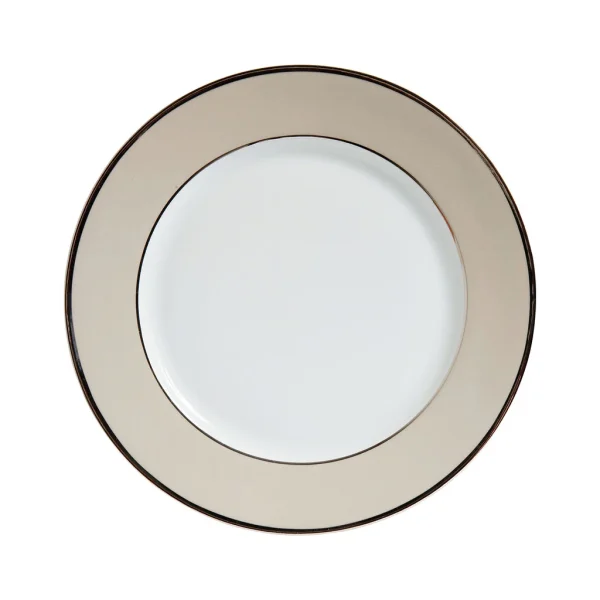 aux meilleurs prix Côté Table Assiette Plate En Porcelaine Perle Et Platine D27cm – Ginger 1