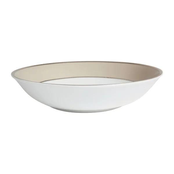 magasins pour Côté Table Assiette Creuse En Porcelaine Perle Et Platine D23cm – Ginger 1