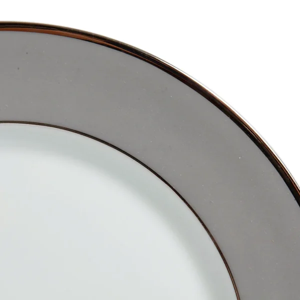 Les achats en ligne Côté Table Assiette à Dessert En Porcelaine Gris Et Platine D20cm – Ginger 4