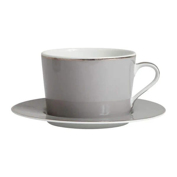 à prix d'occasion Côté Table Tasse Et Sous-tasse En Porcelaine Gris Et Platine – Ginger 1