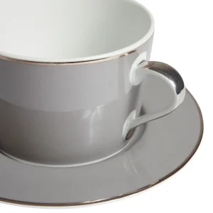 à prix d'occasion Côté Table Tasse Et Sous-tasse En Porcelaine Gris Et Platine – Ginger 12