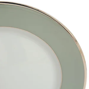 Côté Table Assiette Plate En Porcelaine Vert D’eau Et Platine D27cm – Ginger à prix imbattables 9