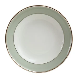 en solde Côté Table Assiette Creuse En Porcelaine Vert D’eau Et Platine D23cm – Ginger 10