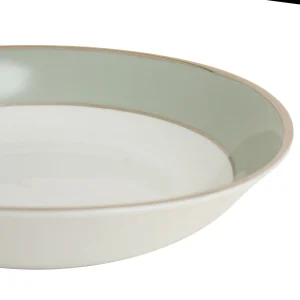 en solde Côté Table Assiette Creuse En Porcelaine Vert D’eau Et Platine D23cm – Ginger 12