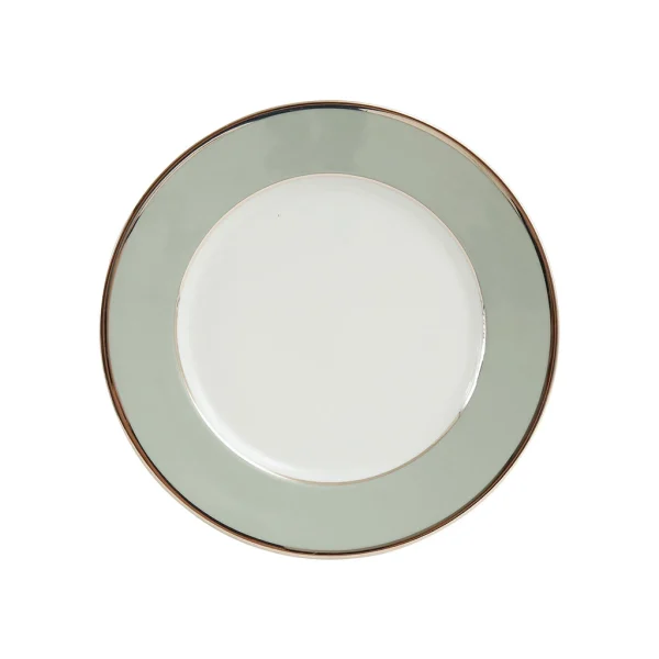 bas prix Côté Table Assiette à Dessert En Porcelaine Vert D’eau Et Platine D20cm -ginger 1