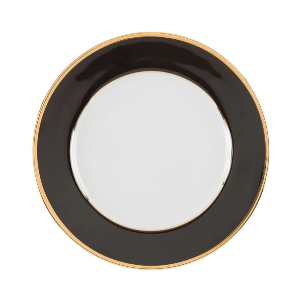 Côté Table Assiette Plate En Porcelaine Noir Et Doré D27cm – Ginger grand choix 1