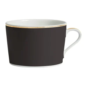 site pas cher Côté Table Tasse Et Sous-tasse En Porcelaine Noir Et Doré – Ginger 10