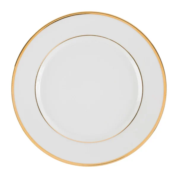 le grand escompte Côté Table Assiette De Présentation En Porcelaine Blanc Et Platine – Ginger 1