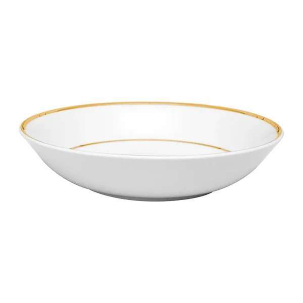 grande promotion Côté Table Assiette Creuse En Porcelaine Blanc Et Doré D23cm – Ginger 1