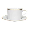 Côté Table Tasse Et Sous-tasse En Porcelaine Blanc Et Doré – Ginger Acheter 13