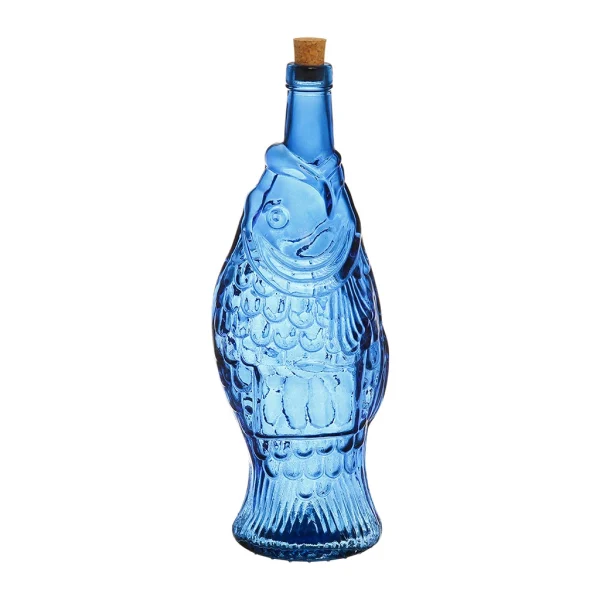 Côté Table Bouteille Poisson Bleu 1.1l En Verre Recyclé en vente 1