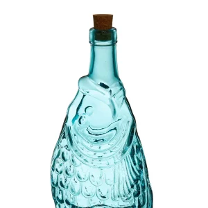 le grand escompte Côté Table Bouteille Poisson Turquoise 1.1l En Verre Recyclé 9