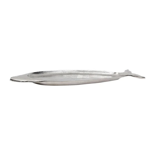 se précipiter pour acheter Côté Table Plat Poisson Ocean Gris Argente 59x17cm En Aluminium Et Nickel 4