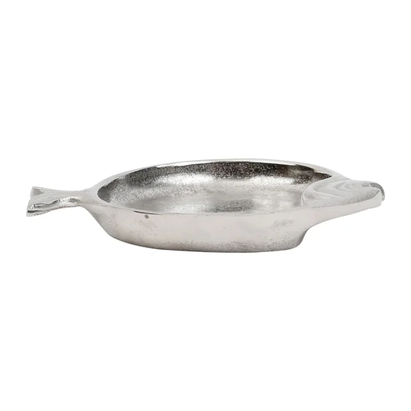 a Prix Discount Côté Table Plat Poisson Ocean Gris Argente 20x15cm En Aluminium Et Nickel 3