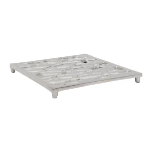 l'unique style Côté Table Dessous De Plat En Aluminium Gris Argent – Ocean 9