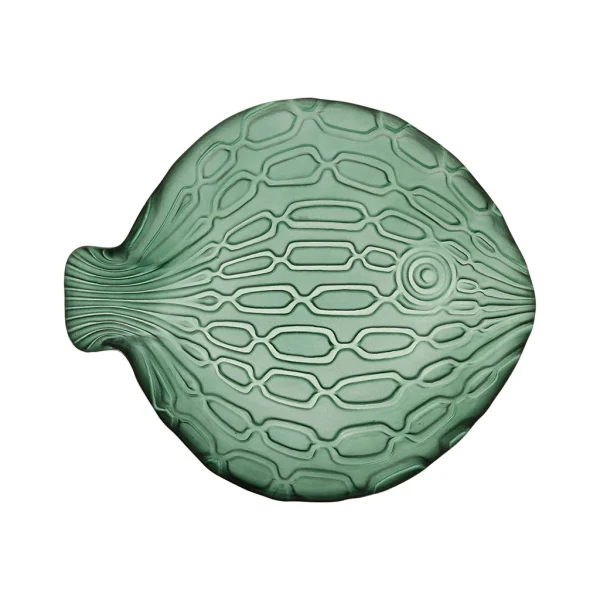 Top ventes Côté Table Plat Poisson Ocean Vert Foncé 20x16xh3cm Verre 1