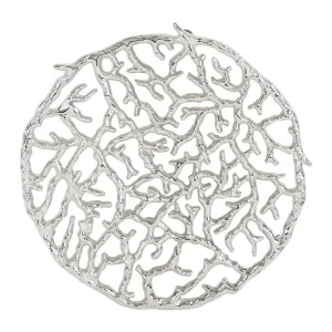 soldes de Noël Côté Table Dessous Plat Coral Gris Argente En Aluminium 9