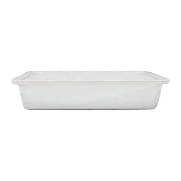 Côté Table Plat Four Carré En Grès Réactif Blanc 30cm – Flore prix abordable 1