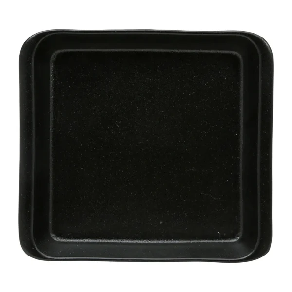 livraison la plus rapide Côté Table Plat Four Carré En Grès Réactif Noir 30cm – Flore 4