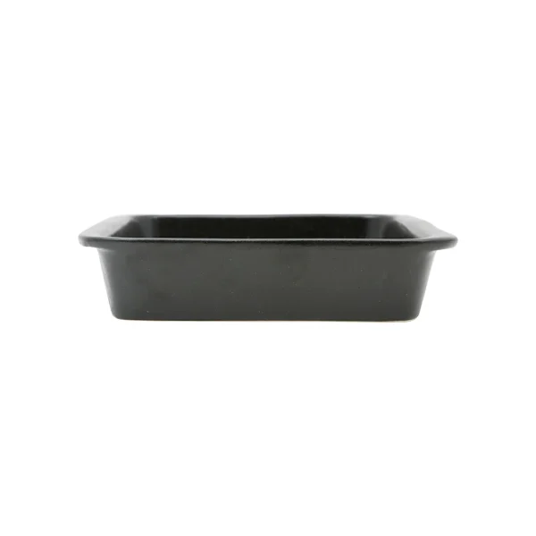 solde en ligne Côté Table Plat Four Carré En Grès Réactif Noir 25cm – Flore 1