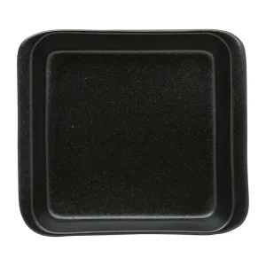 solde en ligne Côté Table Plat Four Carré En Grès Réactif Noir 25cm – Flore 9