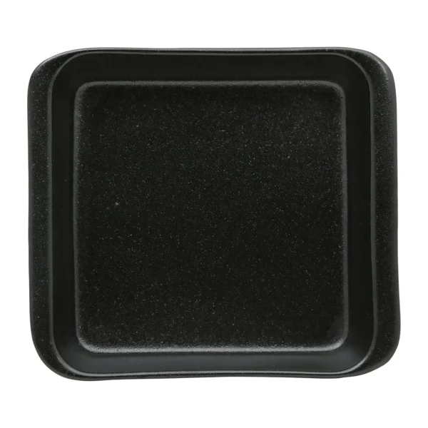 solde en ligne Côté Table Plat Four Carré En Grès Réactif Noir 25cm – Flore 4