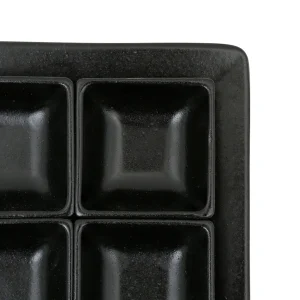 france Côté Table Lot De 4 Coupelles Avec Plat En Grès Noir Mat – Flore 13