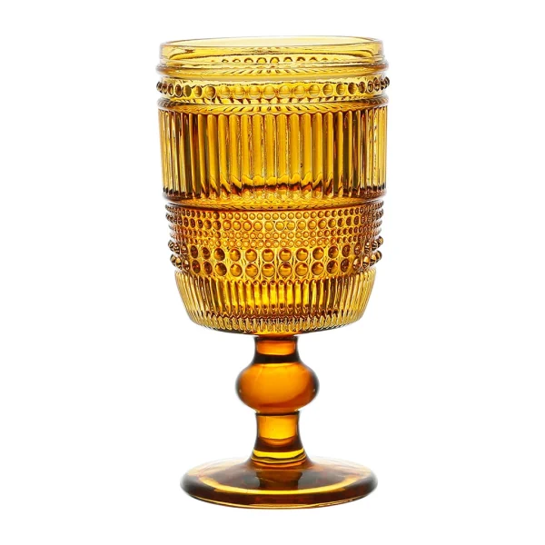 Côté Table Verre à Pied En Verre Ambre 30cl – Strie Satisfait ou Remboursé 1