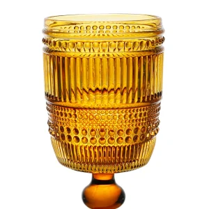 Côté Table Verre à Pied En Verre Ambre 30cl – Strie Satisfait ou Remboursé 10