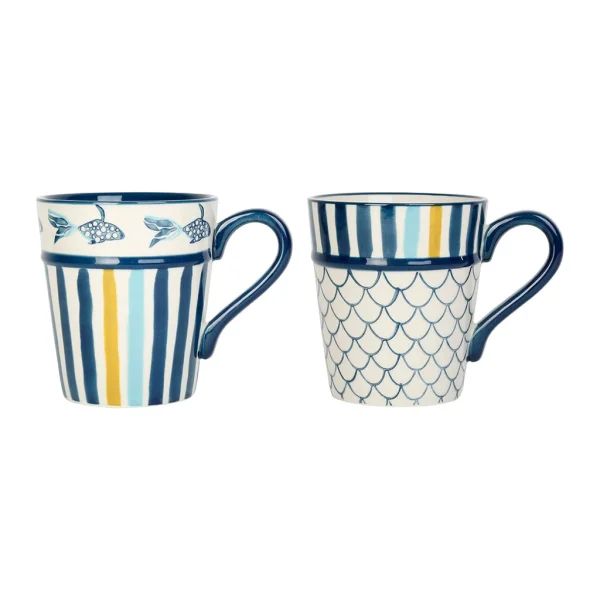 Jardin D’Ulysse Lot De 2 Mugs En Grès Bleu Marine – Un été à La Mer boutique paris 1