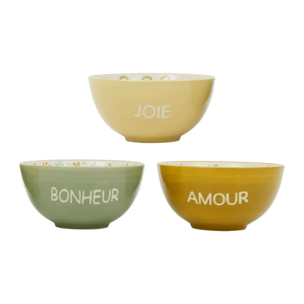 soldes en ligne Jardin D’Ulysse Lot De 3 Bol En Grès Uni Multicolore 60cl – Sweat Dream 1