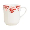 destockage Comptoir De Famille Tasse Haute En Faïence Damier Rouge – Campagne 14