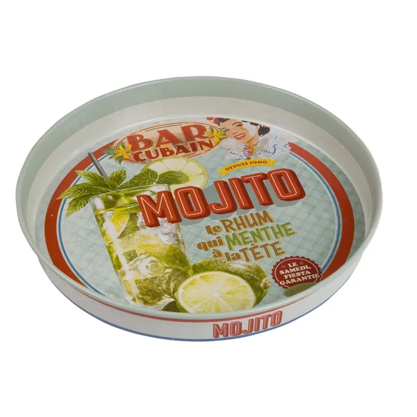 comparez les prix Natives Plateau En Métal Rond – Mojito 1