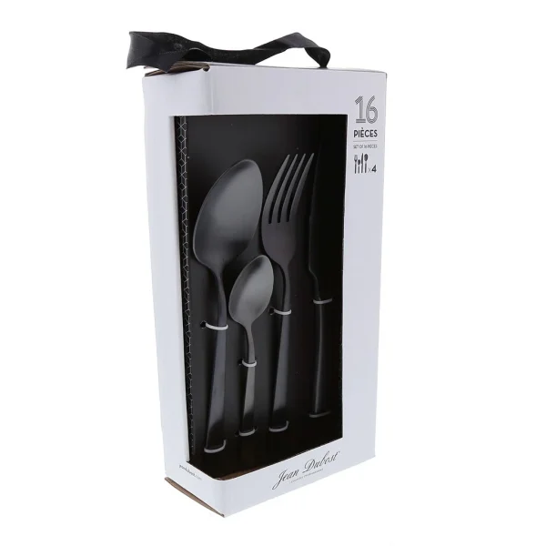 Vente Jean Dubost Menagere 16 Pieces En Inox Noir – Delta 1