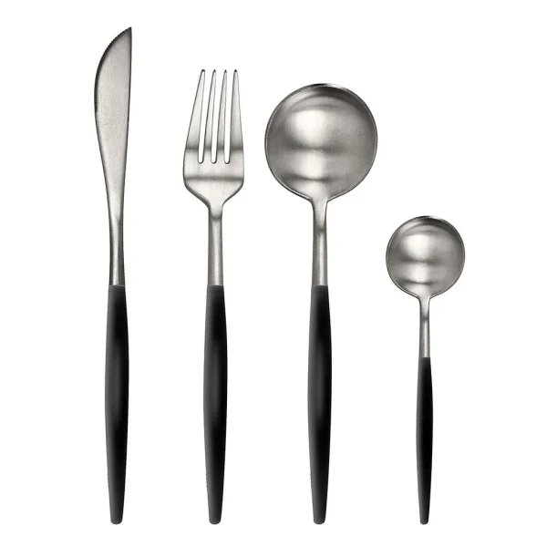 site soldes TARRERIAS BONJEAN Ménagère 16 Pièces En Inox Et Noir – Mazarin 1