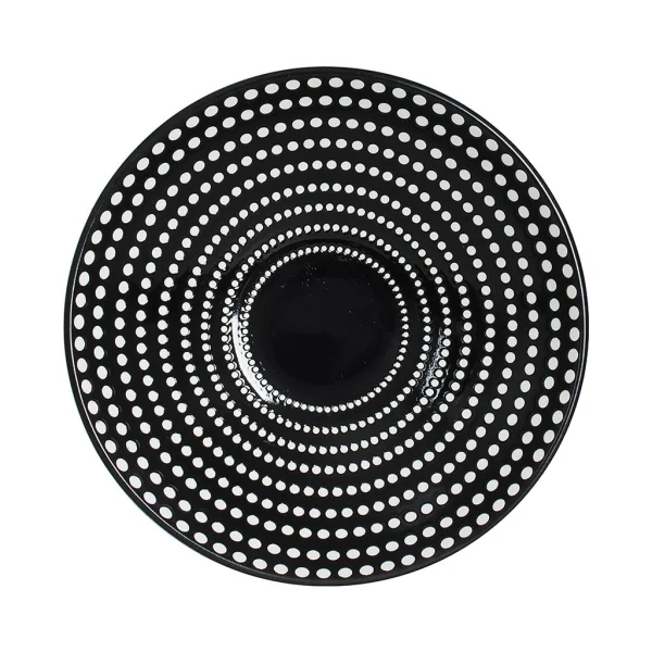 marque moins cher Table Passion Assiette Calotte En Grès Pois Noir D19cm – Galaxy 1